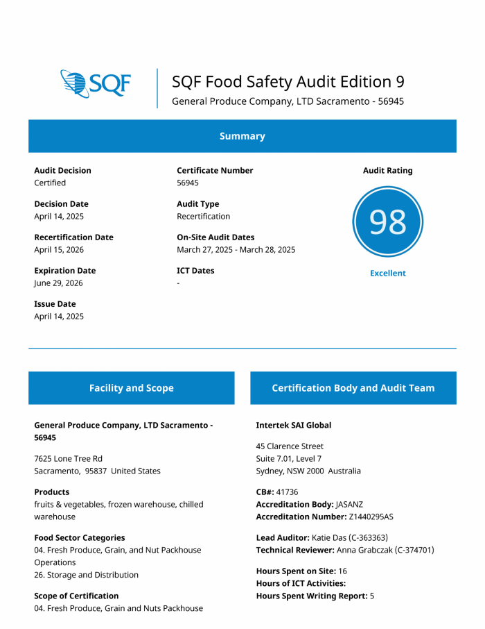 General-Produce-SQF-Audit-Report-Expiring-6.29.2026.pdf